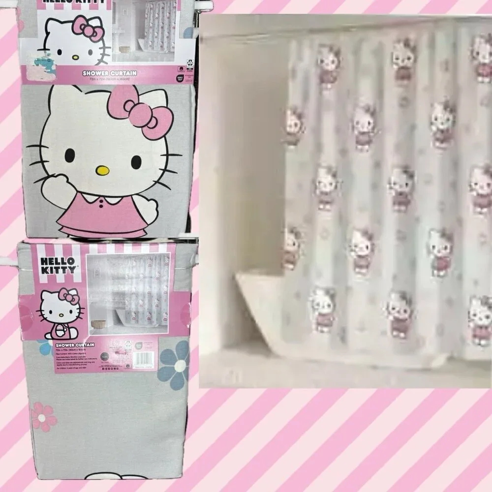 Hello Kitty Gray-Pink Waving Hello Kitty Graphic Cotton 72